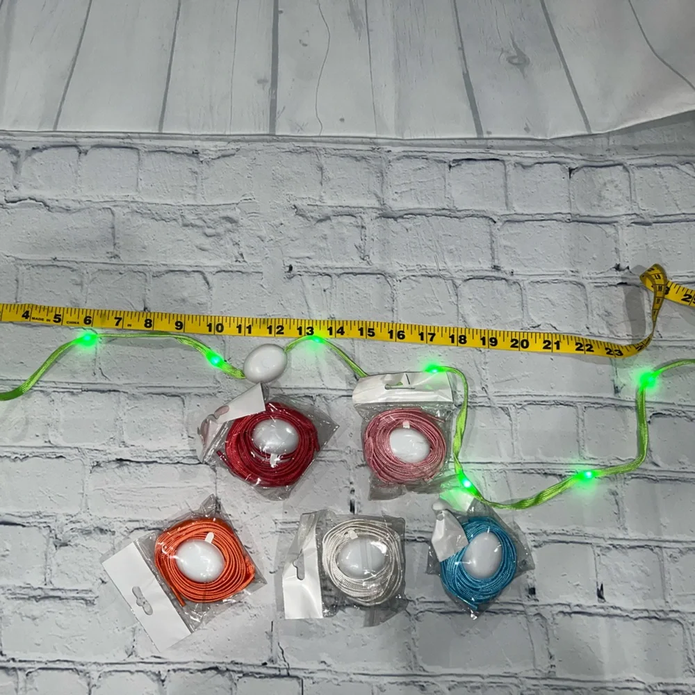 Colorful LED Lighted Shoestrings-5 in set (green not included)